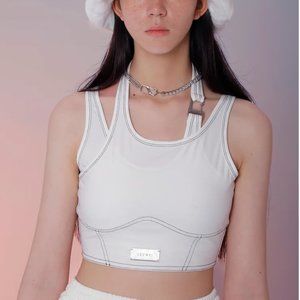 Leewei White YUDO Crop Top